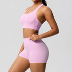 2PCS Yoga Set Gym Clothes Sportswear Women Tracksuit Fitness Tracksuit Workout Suit Sports Bra Gym High Waist Push Up Shorts