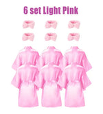 6-18Set Spa Party Robes for Girls Spa Gowns for Girls Spa Supplies Kimono Satin Robe Sleepover Pajamas Party Birthday Slumber