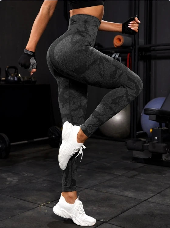 Women Yoga Fitness Sport High Waist Butt Lift Curves Workout Tights Elastic Gym Training Pants Seamless Legging CK1718