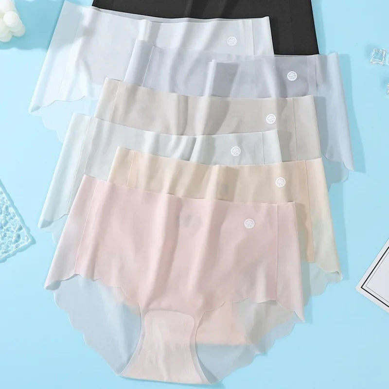 4Pcs/Set Sexy Women Panties Quick Drying Thin Briefs Seamless Underwear Summer Underpants Low Rise invisible Panties