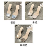 Summer Women Pumps Sandals PVC Jelly Slippers Open Toe High Heels Women Transparent Perspex Slippers Shoes Heel Clear Sandals