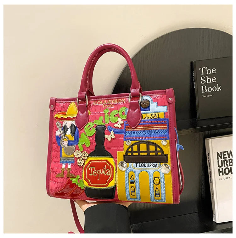 Design Patchwork Zipper 2026 Hot Sale Women's Bags Retro High Quality Women's Bags PU New Personality Stylish Shoulder Bags