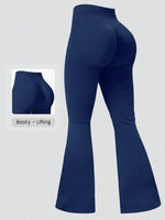 Women Seamless Flared Leggings Quick Dry Breathable Butt Lifting Flare Yoga Pants Gym Fitness Pilates Workout Sports Trous