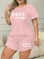 Summer fashion home wear European and American large size short-sleeved shorts two-piece pajamas 4XL 5XL
