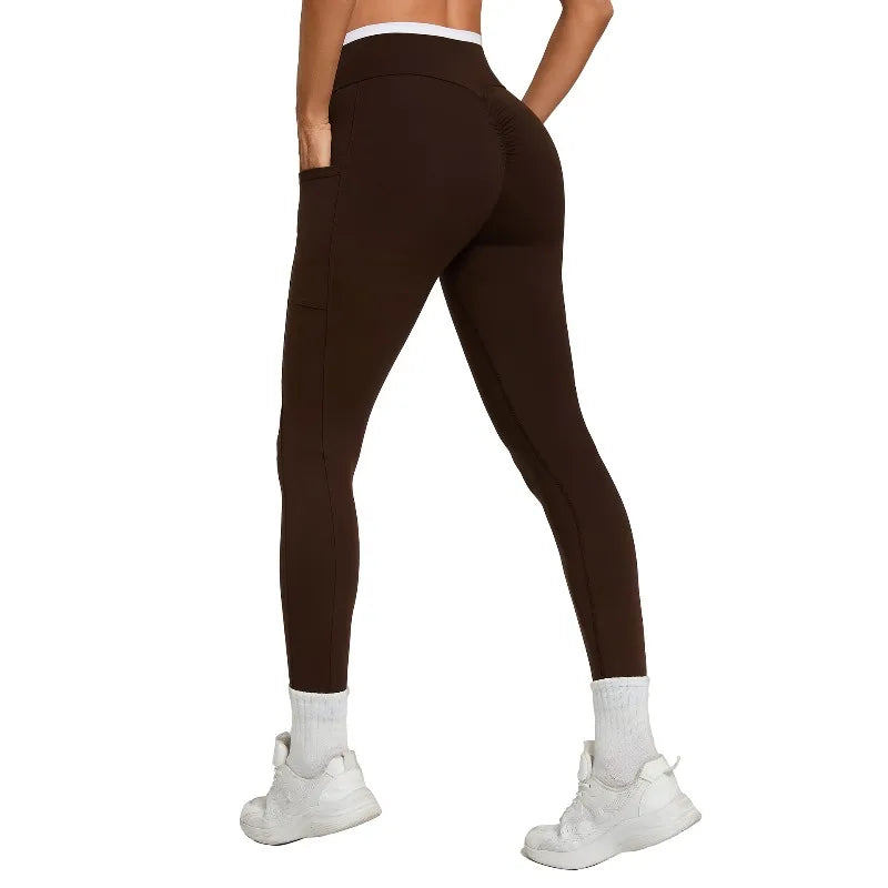Women's Yoga Pants Sports Fitness Gym High Waist Hip-Lifting Slim Fit Leggings Pants Workout Training Running Trousers