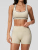 Summer New Color Contrast Yoga Set Women Tight I-shaped Back Sports Bra Versatile Fitness Suit High Waist Shorts Workout Clothes