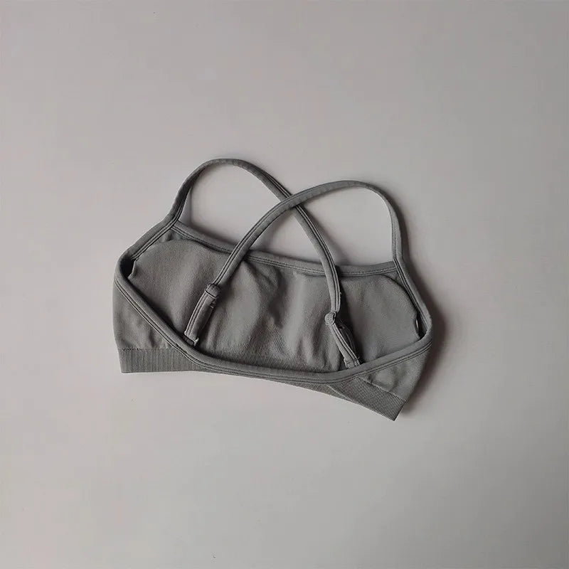 Gathering Shock-proof and Beautiful Back Seamless Sports Bras Gym Women Top Crop Tube Yoga Tops Fitness Scrunch Bum Workout Suit