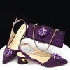 Doershow hot selling purple Shoes and Bags To Match Set Italy Party Pumps Italian Matching Shoe and Bag Set for Party! 81-21