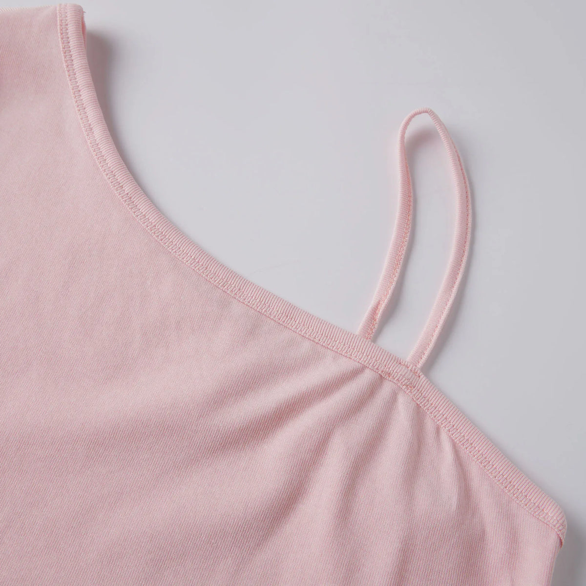 Women's Summer Solid Color One Shoulder Tops Short Sleeve Spaghetti Strap Fashion Going Out Camis Tops