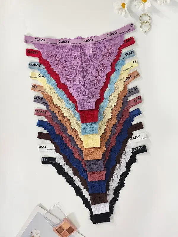 11pcs/Pack Multi Color Sexy Floral Women's Panties Breathable Comfor Female Underpants Lingerie Elegant Lady Briefs Underwear