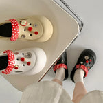 Women Fashion Clogs Indoor Street Slippers Cute DIY Apple Summer Autumn Platform Shoes Soft EVA Female Daily Walking Sandals