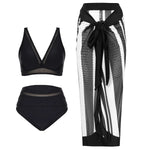 High Waist Bikini Set Sexy Push Up Swimsuit Women Black Beachwear Tummy Control Swimwear Adjustable Bathing Suit Bikinis