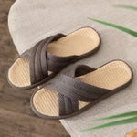 Breathable Cotton Linen Slippers For Women Men Spring Summer House Shoes Anti-slip Solid Color Couples Home Floor Slides