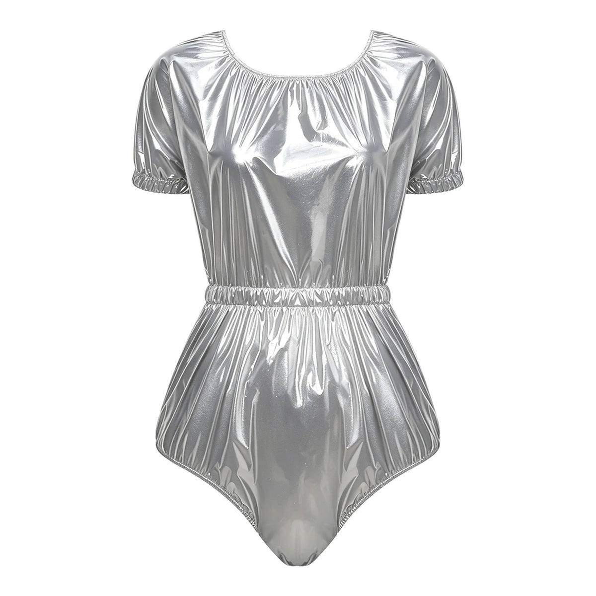 Womens Waterproof Diaper Cover Jumpsuit Buttoned Crotch Short Sleeve Elastic Waist Leakproof Adaptive Bodysuit Swimwear Swimsuit
