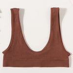 Ribbed Seamless U-Back Bralette Women's Push Up Tube Tops Wire Free Plunge Underwear Sexy Lingerie Small Cup Intimates M-XL
