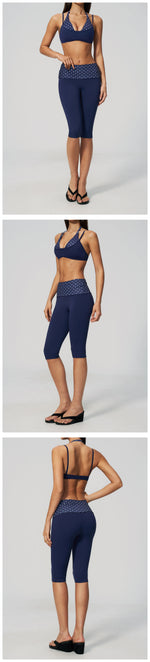 Yoga Set 2PCS Fitness Set Women's Tracksuit Sports Outfits Workout Clothes Female Running Capri Pants Gym Suit Athletic Wear
