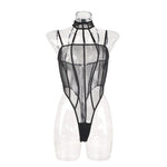 Toucheart Erotic Bodysuit Net Clothes Halter Lace See-through Skinny Backless Sissy Premium HotSeductive Women Coquette Bodysuit