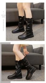 Women Thigh High Boots Women Modern Boots Zippers Outdoor Female Casual Platform Shoes Ladies Leather Long Boots Botines Mujer