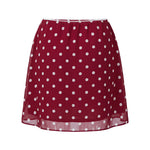 2026 Summer Women Mini Skirt Dot Print Elastic Waist Loose A-line Skirts Daily Casual Retro Skirt Streetwear