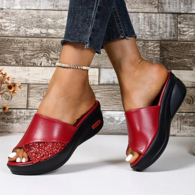 Sandals Womens Sale Fashion Shoes Women'S Sandals Casual Toe Summer Platform Solid Ladies Wedge Women'S