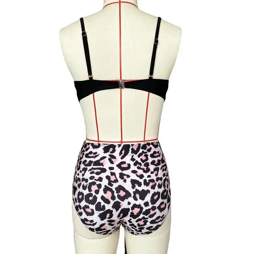 Push Up Bikini Leopard Swimsuit Women Sexy Solid Swimwear Female Floral Bathing Suit Ruched Beachwear XL High Waist Bikini 2026