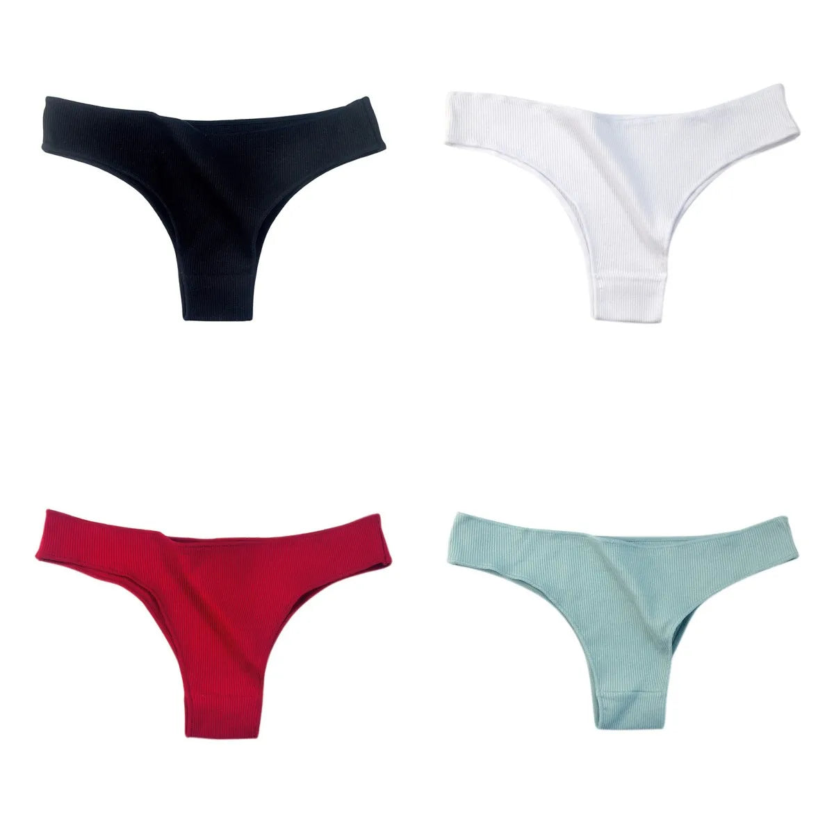 4Pcs/Set Cotton Panties Women Breathable Briefs Soild Underwear Female Underpants Low Waist Brazilian Panty Sexy Lingerie M-XL