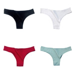 4Pcs/Set Cotton Panties Women Breathable Briefs Soild Underwear Female Underpants Low Waist Brazilian Panty Sexy Lingerie M-XL