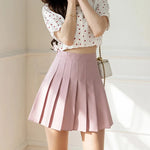Women High Waist Pleated Skirt with Safety Shorts, Black A Line Mini Skort for Casual Office School Style Outfits