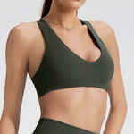 Softmotion Sports Bra Women Padded Yoga Bra Top High Support Gym Bra Top Pilates Yoga Tank Top Y back Push Up Fitness Underwear