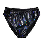 Women Panties Glossy Surface Triangle Shape Elastic Waist Honeymoon Underwear High Waist Bright Mirror Paint Women Underpants