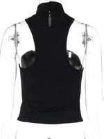 FDYOUI 2026 Summer Halter Neck Off Shoulder Corset High Street Women Sexy Sleeveless Crop Top Hollow Out Slim Tank Tops Clubwear