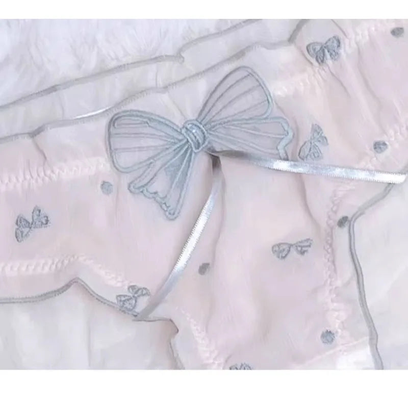 Japanese MOMOKO Butterfly Lingerie Set Wireless Bralette Sweet Pure Style Push Up Gathering Support for Small Chest No Underwire