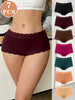 7Pcs/Set Women Lace Trim Seamless Panties Plain Sexy Lace Briefs Daily Breathable Girls Underwear Soft Plus Size Lingerie S-XXL