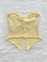 Twist Knot Cropped Tube Top for Women Summer Y2K Clothes Sexy Off the Shoulder Slit Crop Top