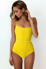 DEKA Solid One Piece Swimsuit Female Swimwear Women Cut Out Bathing Suits Summer Beach Wear Sport Swimming T Shirt Monokini