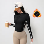 Women's Slim Fit Color Block Workout Jacket Full Zip Activewear Fitness Yoga Apparel