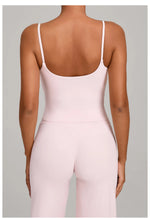 GYM Tank Top With Built In Bra women's Yoga clothing running Square Neck fitness vest beautiful back sports Workout