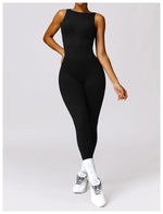 Seamless One-piece Suit Women Sports Jumpsuit Push up Yoga Suit Backless Sportswear Set Women Sleeveles Workout Bodysuits Female