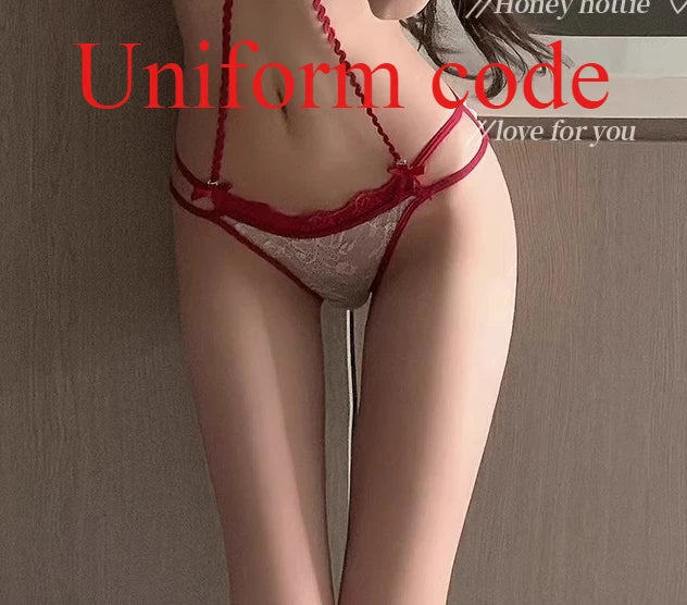 Boho Layered Lace Halter Bra Set - Hollow Out Bow Design Top, Inner Red Lace Up Bra, Summer Beach Two Piece Lingerie Set MOYISU