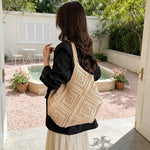Yarn Hollow Out Large Capacity Shoulder Bags Summer New Ladies Bags Casual Soft Versatile Women's Handbags
