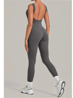 Summer Tight Yoga Jumpsuit Women Hollow Out Exposed Back Fitness Clothing Outwear Gym Running Workout Sports One Piece Suits