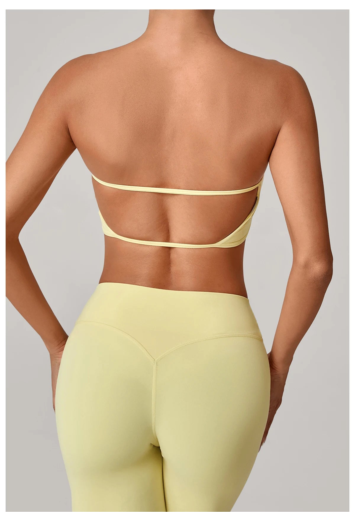 Padded Backless Bandeau Sports Bra Gym Women Crop Tube Top Seamless Yoga Top Sexy Workout Sportswear Push-up Fitness Underwear