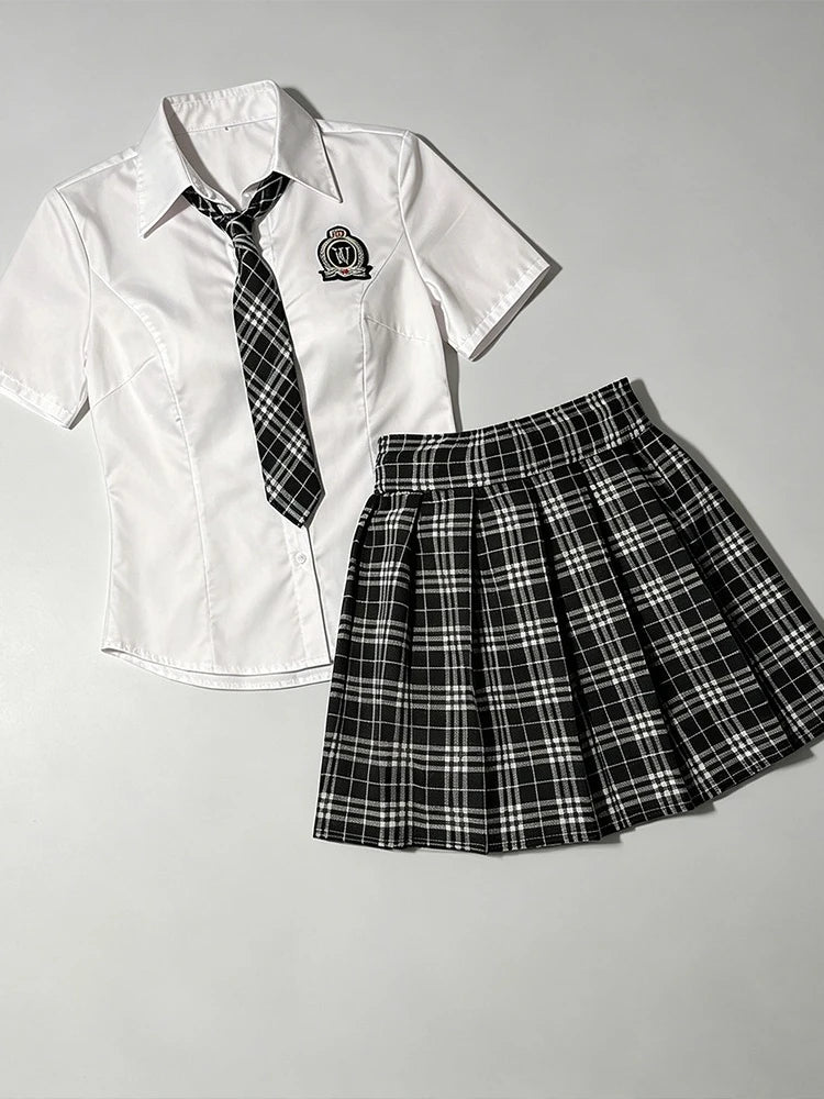 Women Sailor Collar Two-Piece Set Navy White Bow Decor Chiffon Fabric Casual Homewear Cosplay Costumes Daily Party Themed Event