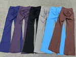 Women's Seamless Yoga Leggings Pants Sports Fitness Peach Hip-lifting High Waist Slimming Dance Training Workout Flared Pants
