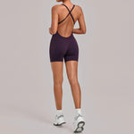 Women's Seamless Yoga Jumpsuits Sports Fitness Hip-lifting Sleeveless Backless One-piece Workout Gym Training Leggings Bodysuits