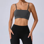 Women Yoga Bra Removable Shoulder Strap Anti-Slip Bra Wrap Chest Dual-Use Sports Yoga Wear Outside Running Fitness Top