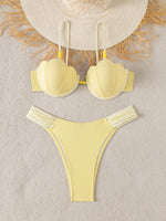 ZTVitality Women's Shell Shape Beaded Bikini Set 2026 New Two Piece Swimsuit Female High Cut Bathing Suit Beachwear Biquini