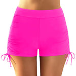 Beach Bathing Suit Women High Waist Bikini Bottoms Swim Briefs Drawstring Beach Shorts Solid Leopard Bikini Ruched Swim Bottoms