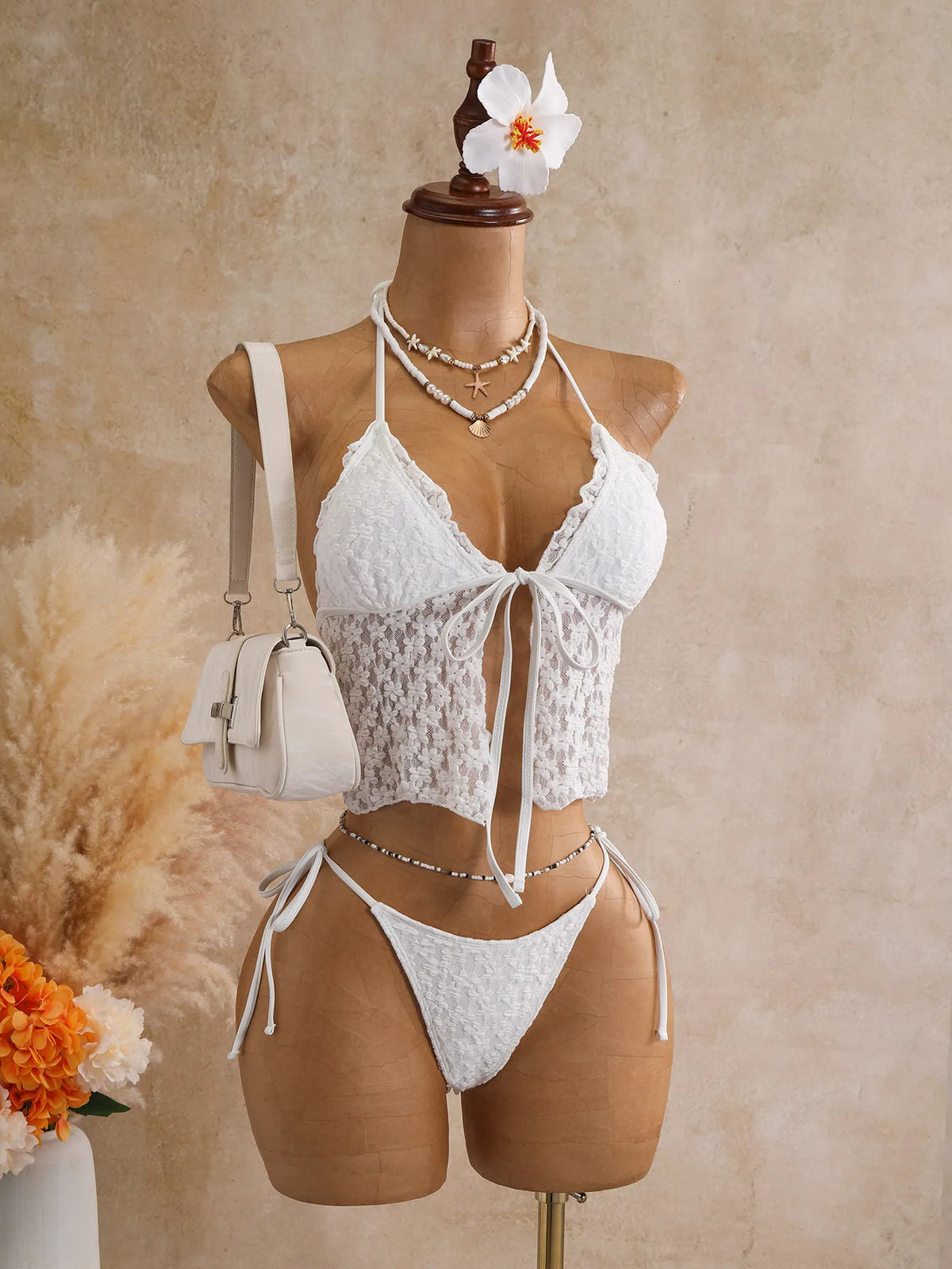 Sexy Black Triangle Bikini Set 2026 Women Lace Front Tie Push Up Crop Top Micro Swimsuit Beach Bathing Suit Two Piece Swimwear