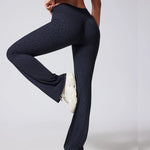 DIAS FIT JOY Women's Hip lifting flared pants high waisted yoga fitness pants sports micro flared yoga pants wide leg pants
